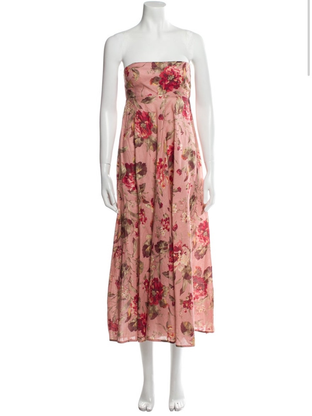 Zimmermann Pink Floral Strapless Midi/Maxi Dress